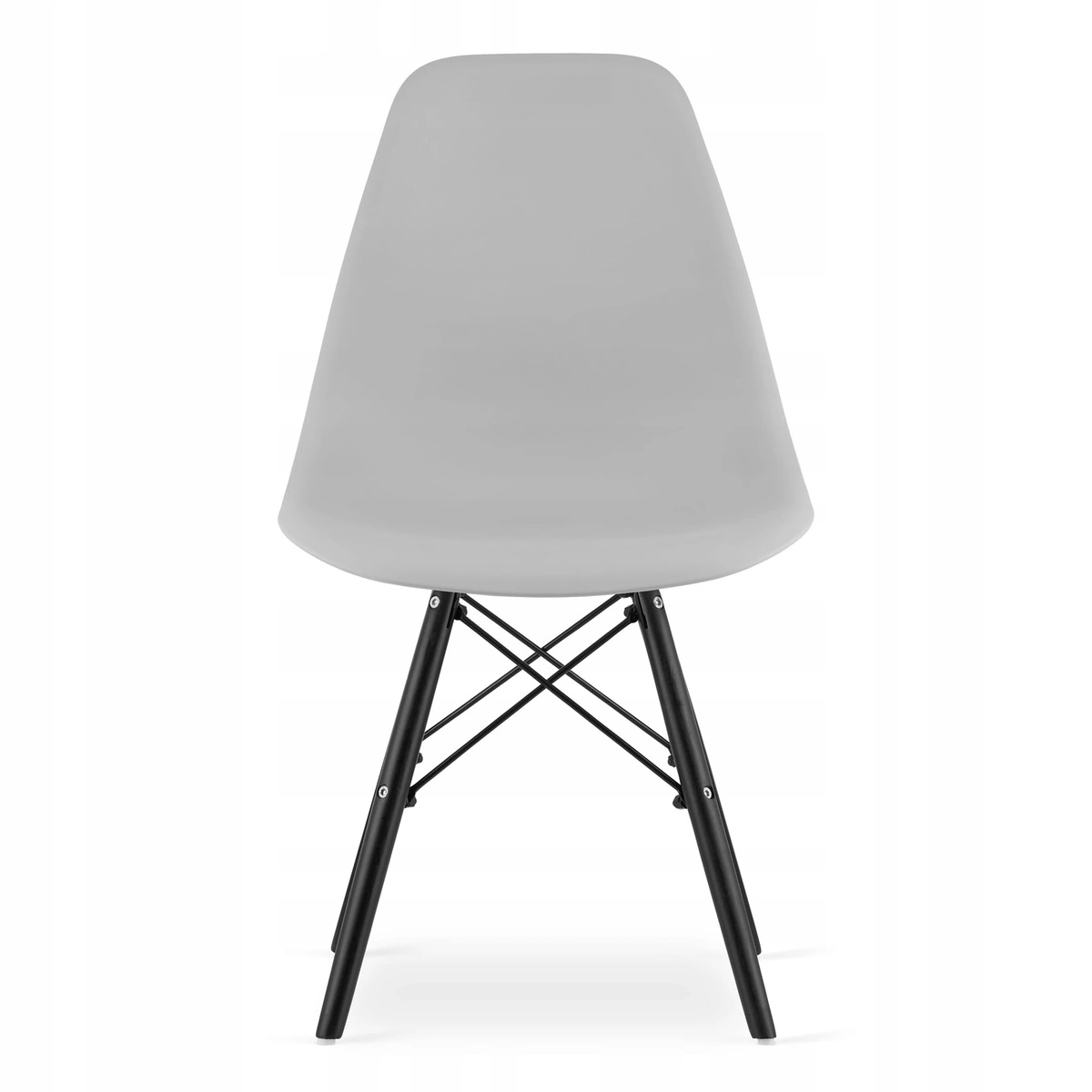 Zestaw stół okrągły TODI 80 czarny + 4 krzesła OSAKA szare